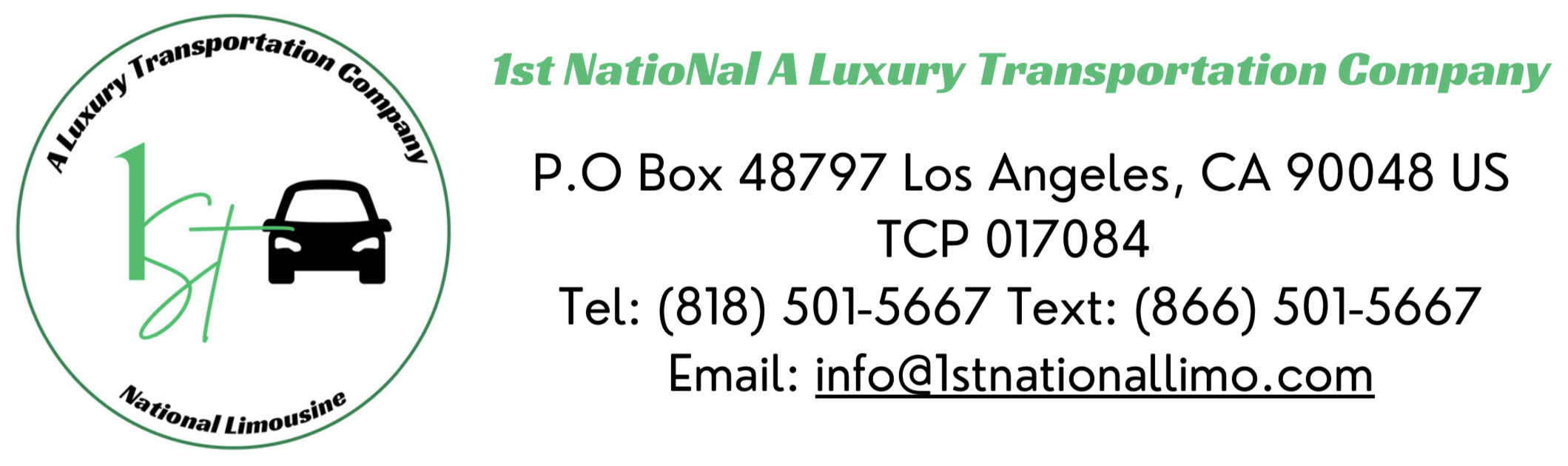 1st National Limo Logo